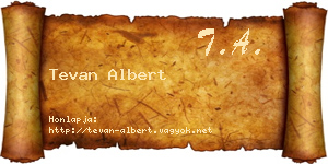 Tevan Albert névjegykártya